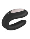 Vibrator pentru cuplu U-shape Satisfyer Double Joy cu 10 moduri de vibratii, 2 motoare si aplicatie smart, incarcare USB, negru ErosVita