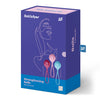 Set 3 bile vaginale Satisfyer pentru exercitii Kegel, silicon premium, dimensiune M (medium), single ErosVita
